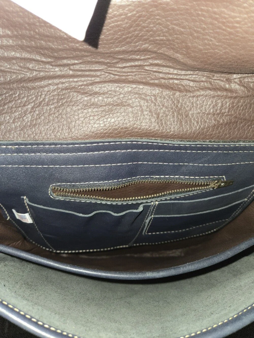 Charlie Leather Crossbody Bag in Dark  Blue